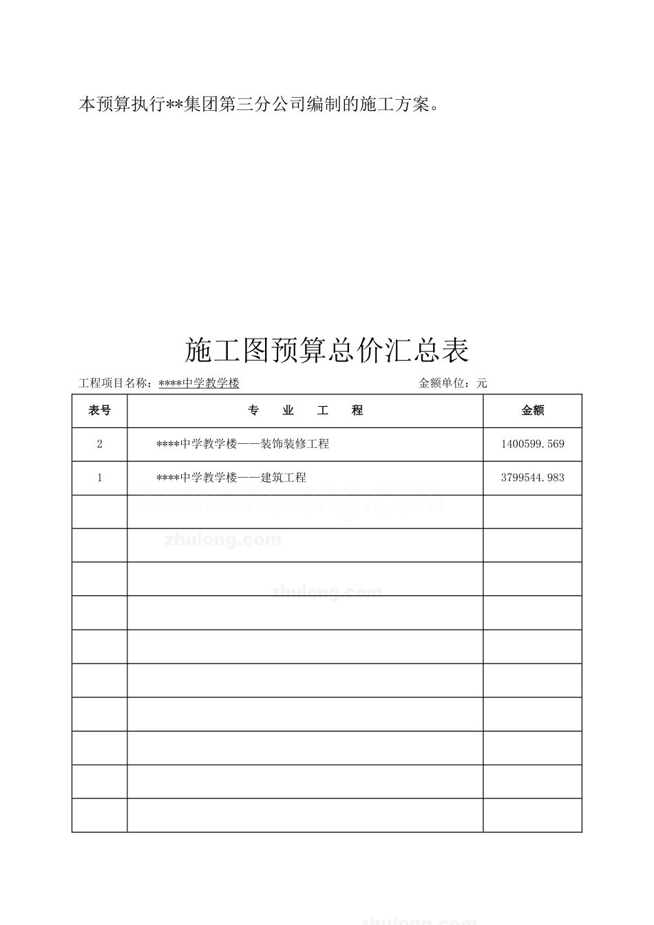 第4章施工预算书_secret_第3页