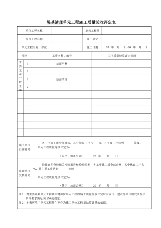 SL634-XXXX堤防工程质量评定表