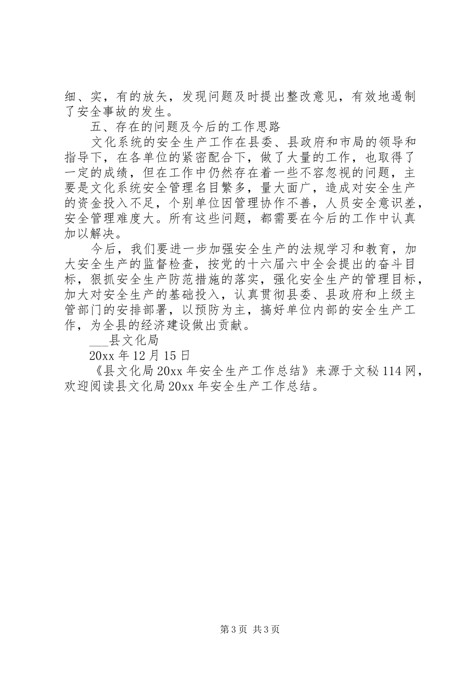 县文化局安全生产工作总结_第3页