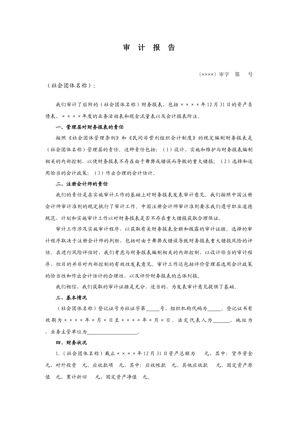 《社会团体财务审计报告模板》_第2页