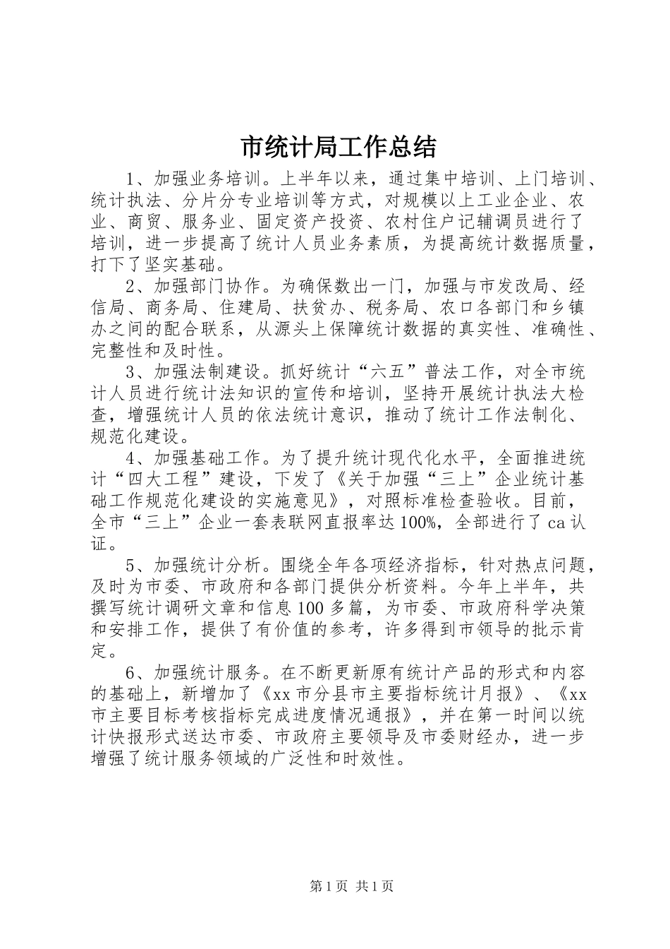 市统计局工作总结_第1页
