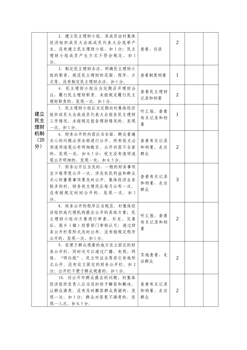 第二批全国农村集体财务管理规范化示范单位考评表_第3页