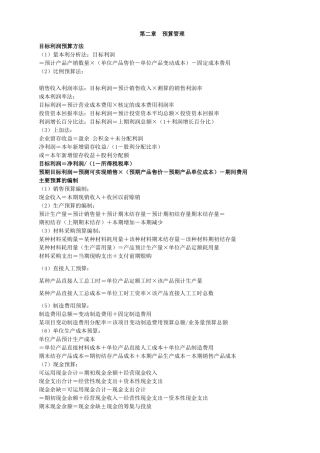 XXXX年财务管理公式