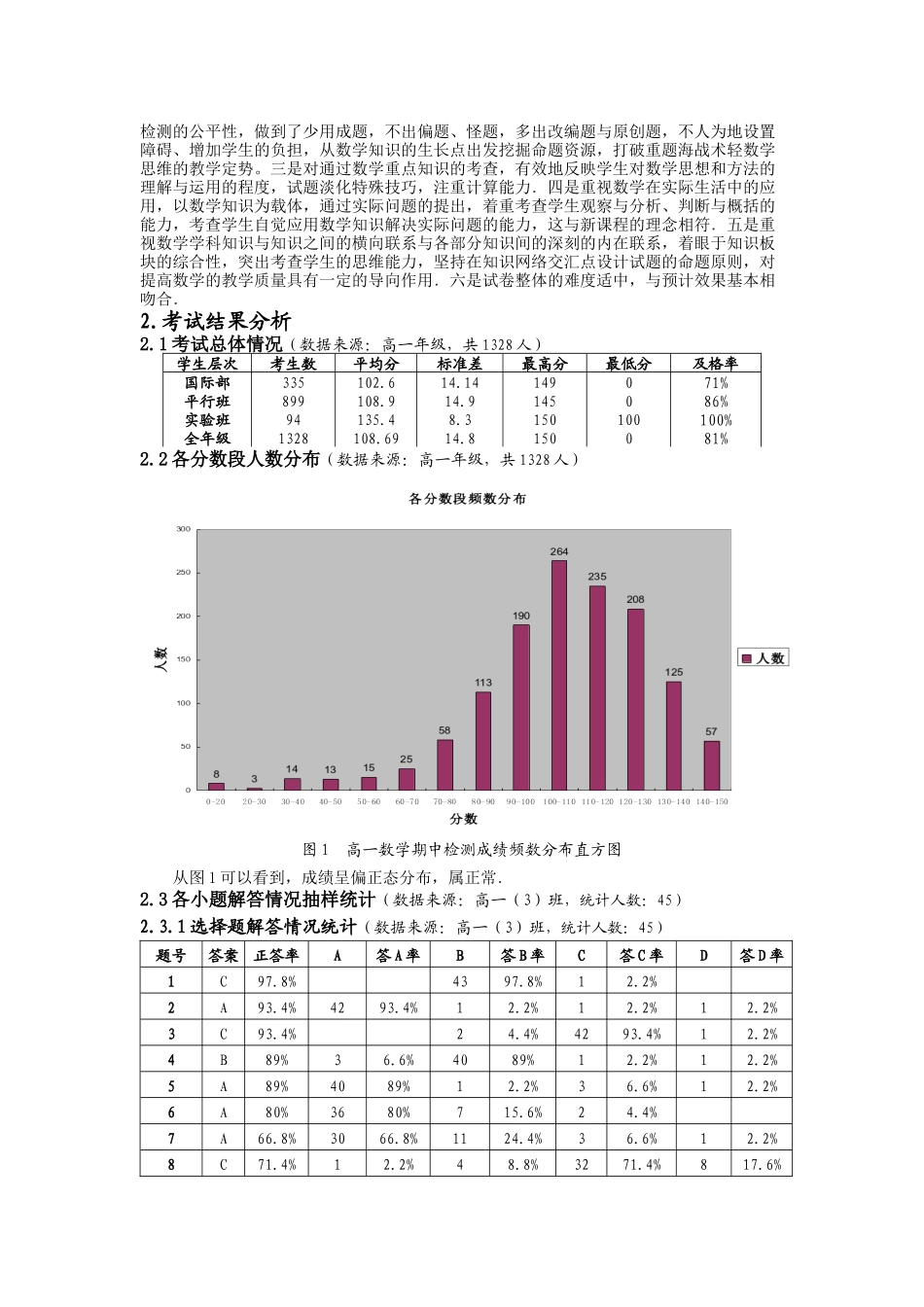 华师一附中期中试题质量分析报告_第2页