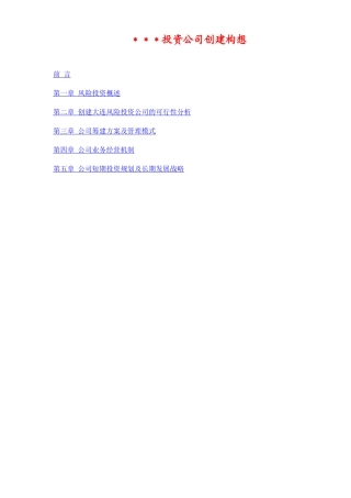 XX投资公司创建构想( 24)