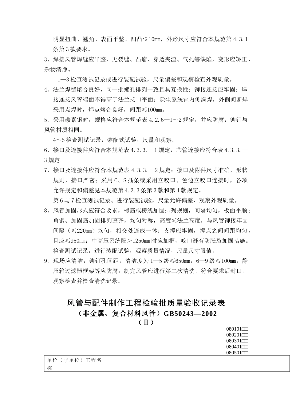 风管与配件制作工程检验批质量验收记录表_第3页