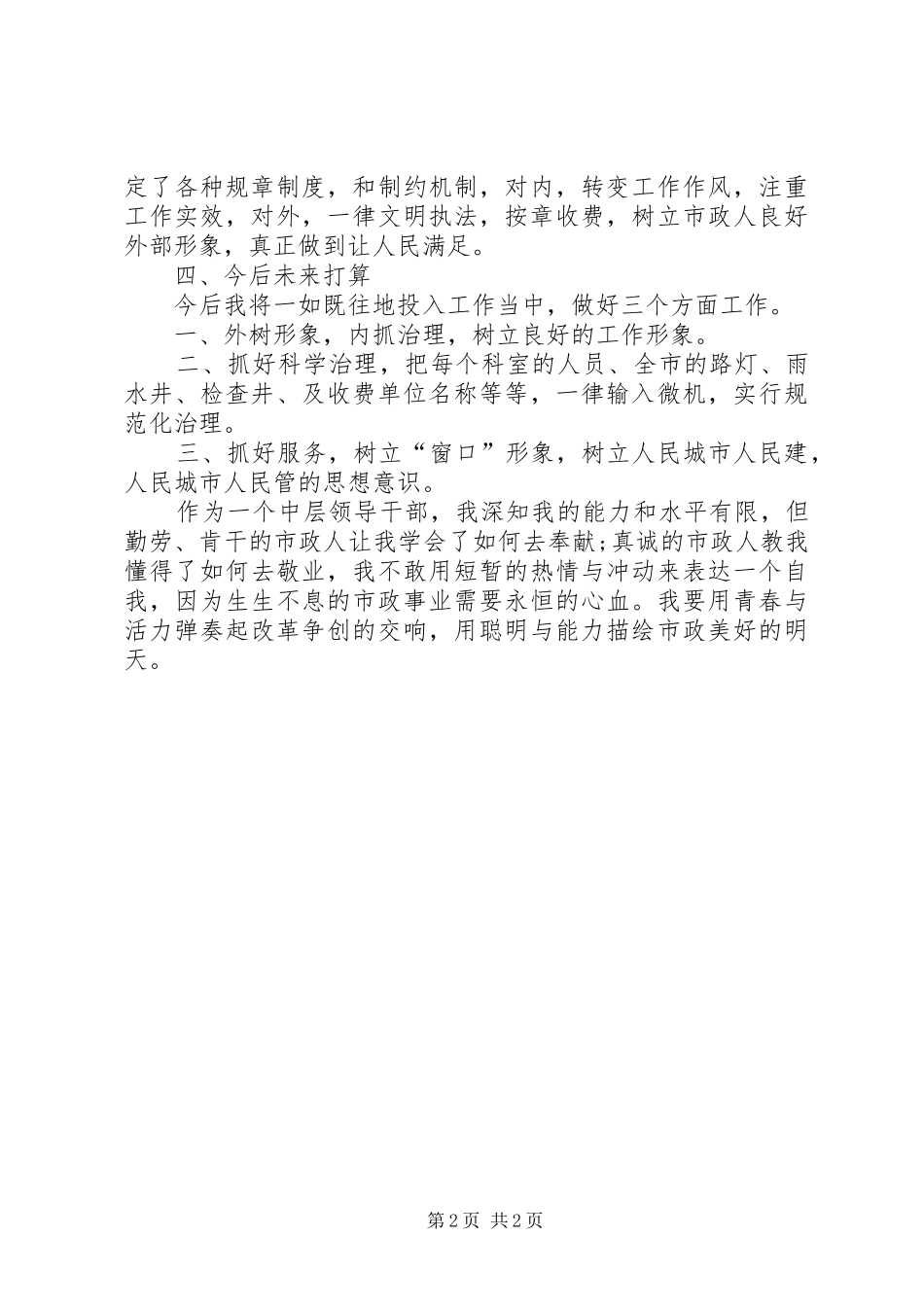 市政个人工作总结范文_第2页