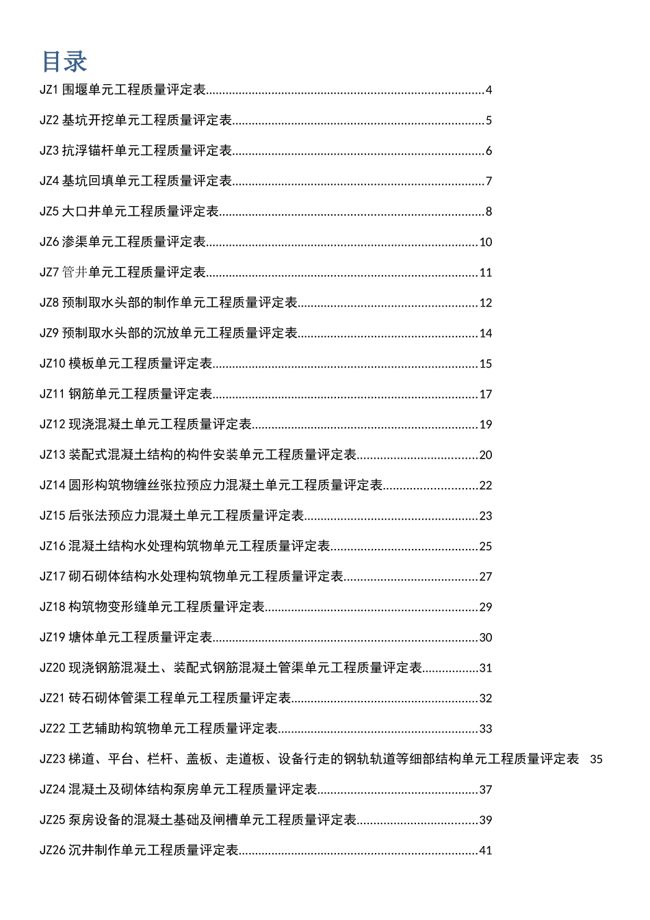 给水排水构筑物工程施工及验收规范质量评定表_第2页