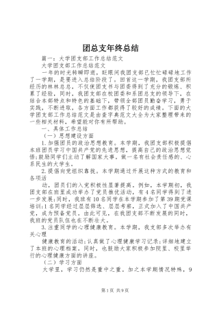 团总支年终总结