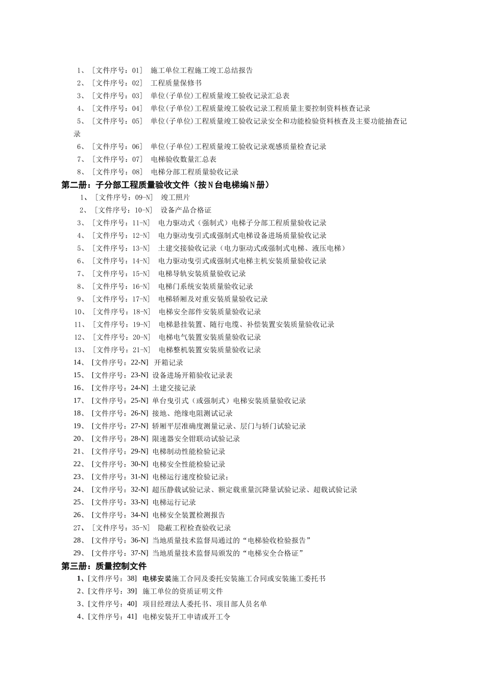 电梯分部工程质量验收记录表格资料_第3页