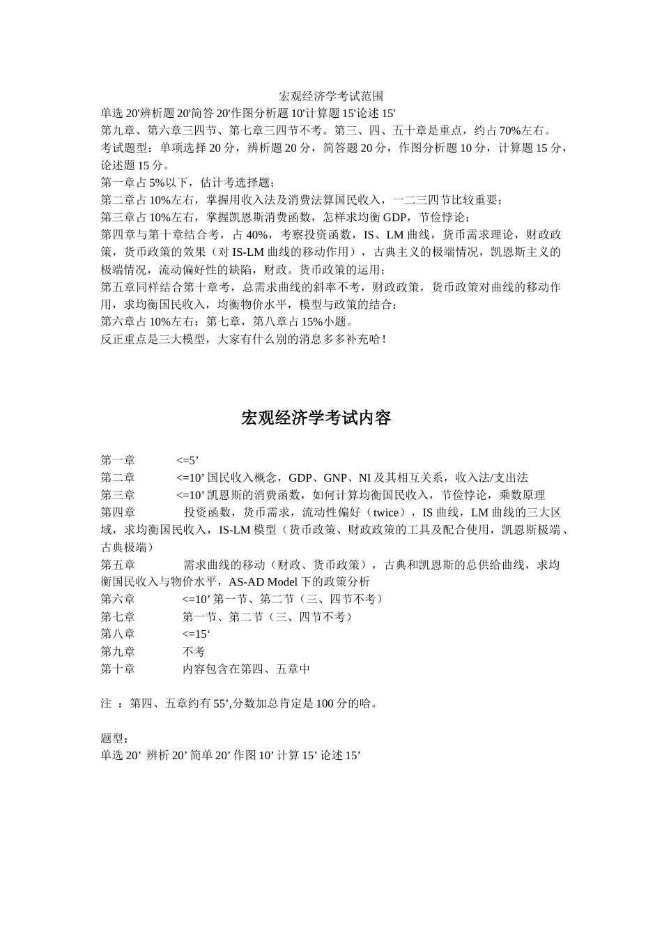 宏观经济学考试范围_第1页