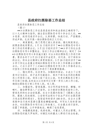 县政府扫黑除恶工作总结