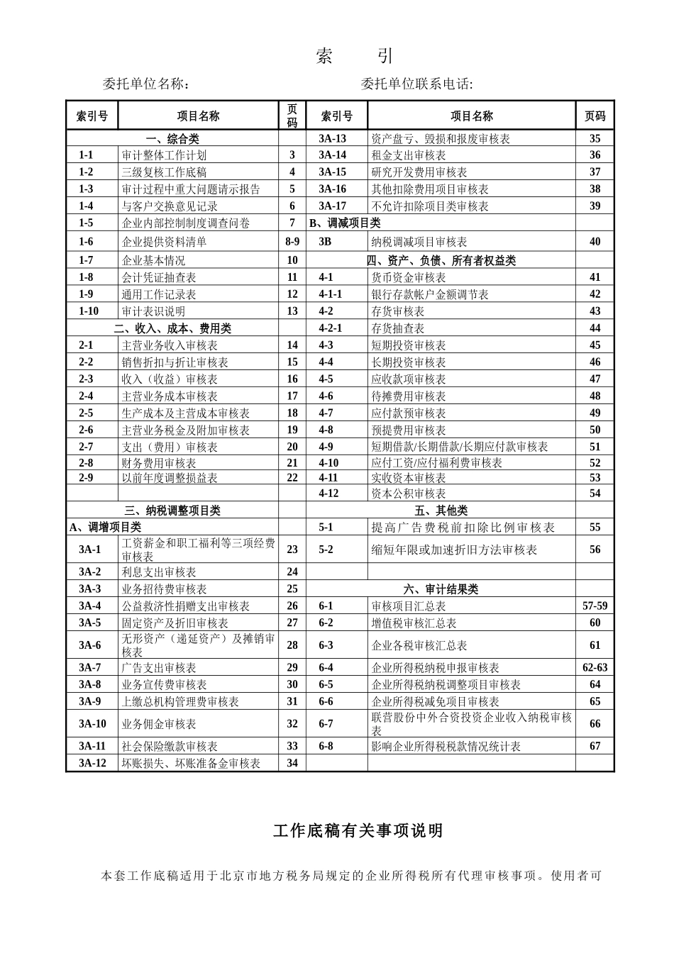 代理企业所得税汇算清缴及审核事项工作底稿（ 68）_第2页