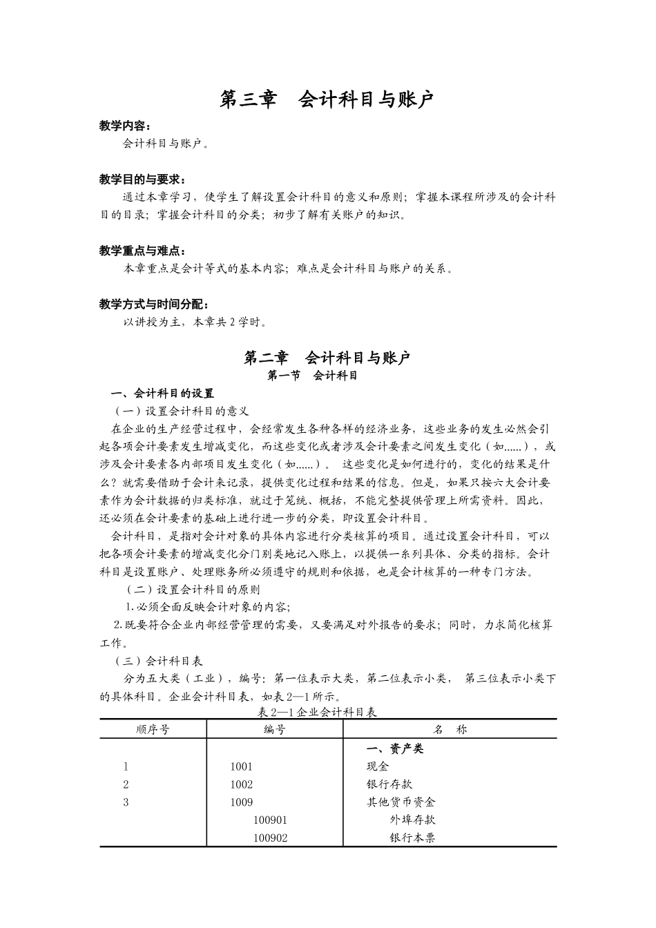 财务会计 第三章 会计科目与账户_第1页