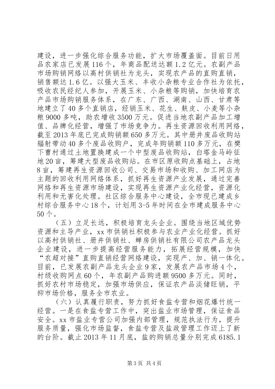 市供销社工作总结报告材料_第3页