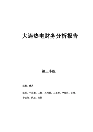 大连热电财务分析报告