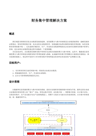 财务集中管理解决方案