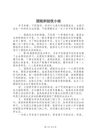 团组织创优小结