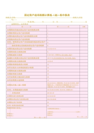 固定资产进项税额计算抵(退)税申报表说明