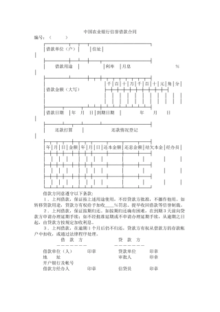 中国农业银行信用借款合同 (2)