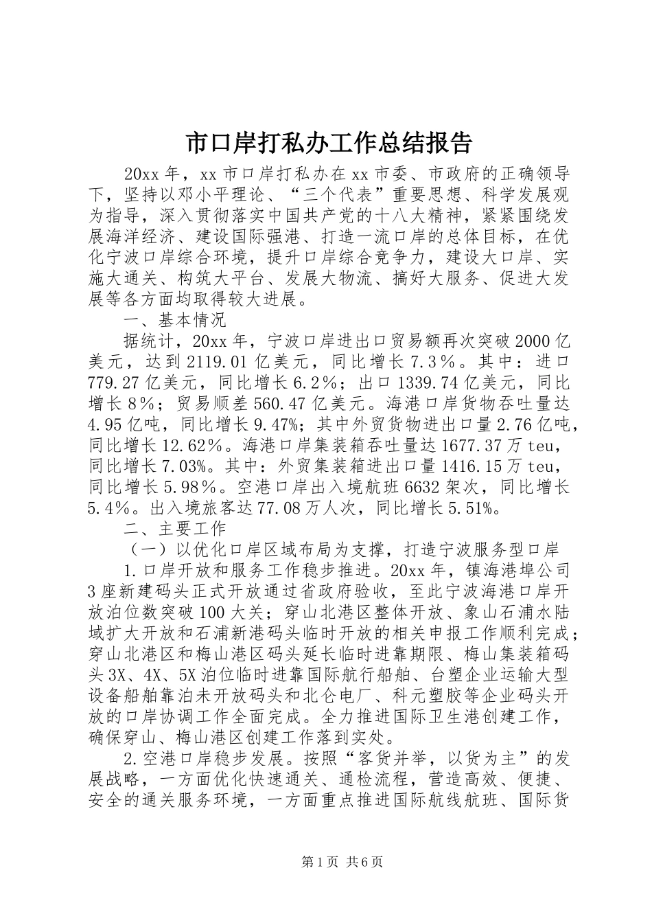 市口岸打私办工作总结报告_第1页