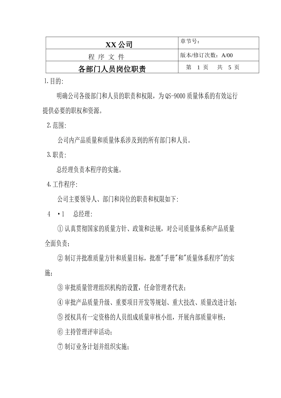 TS16949--各部门人员岗位职责_第1页