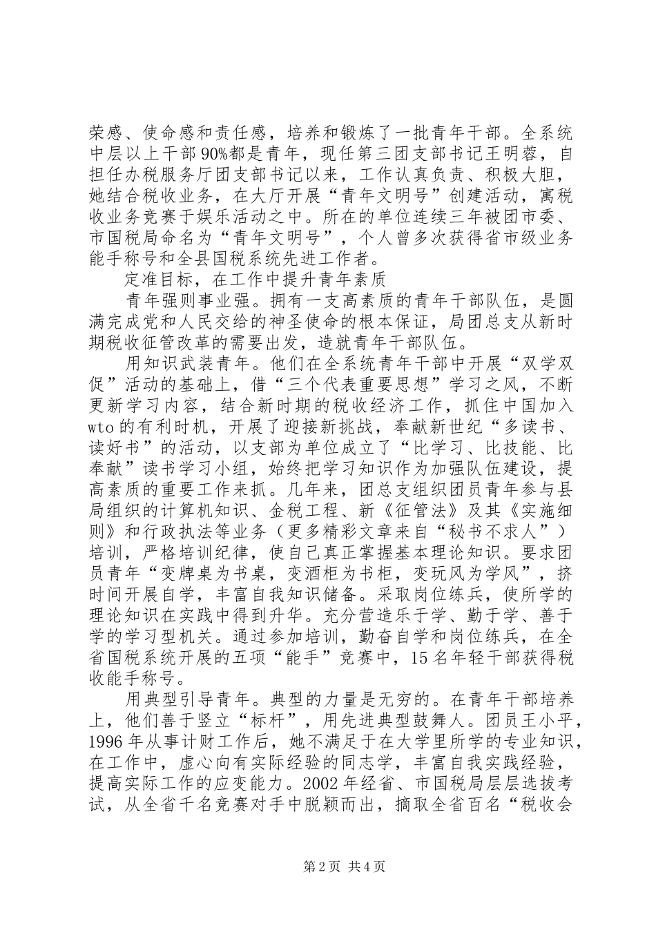 县国税局团总支强化组织建设经验总结_第2页