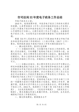市司法局XX年度电子政务工作总结