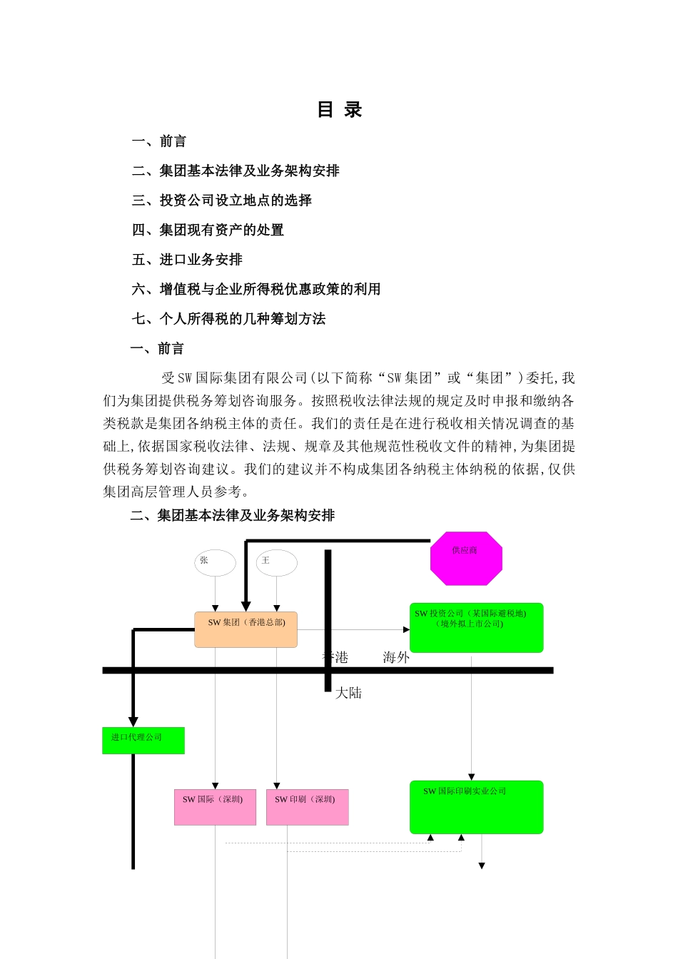 SW集团税务筹划方案_第2页