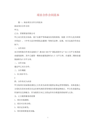 项目合作合同范本2)