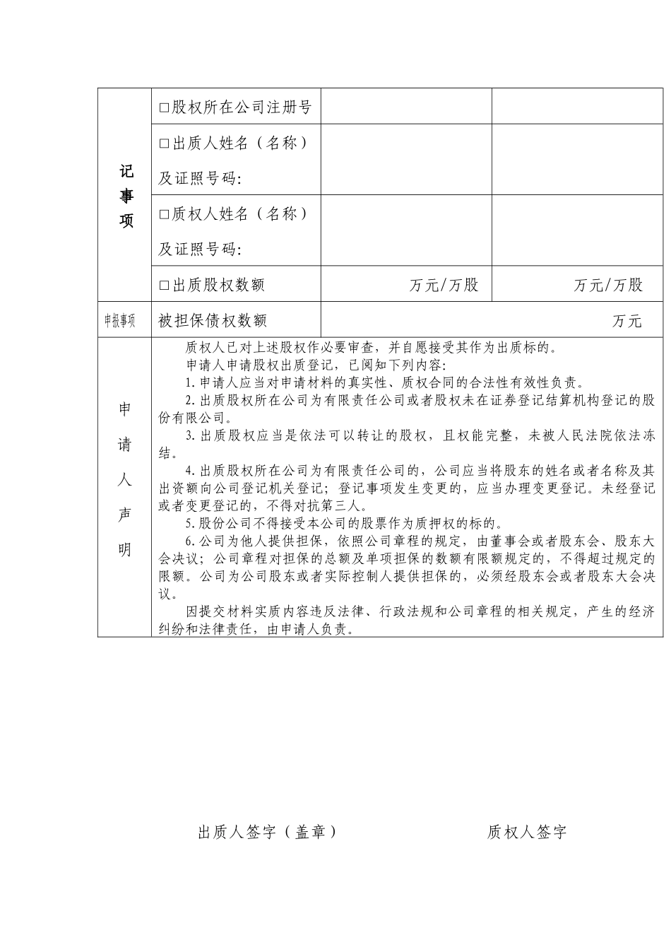 股权质押在工商部门备案相关手续_第3页