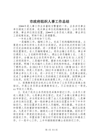 市政府组织人事工作总结