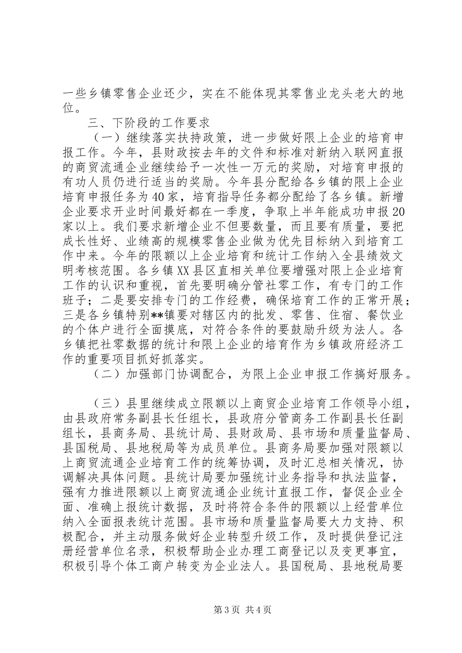 县商务局关于县社会消费品零售统计工作总结_第3页