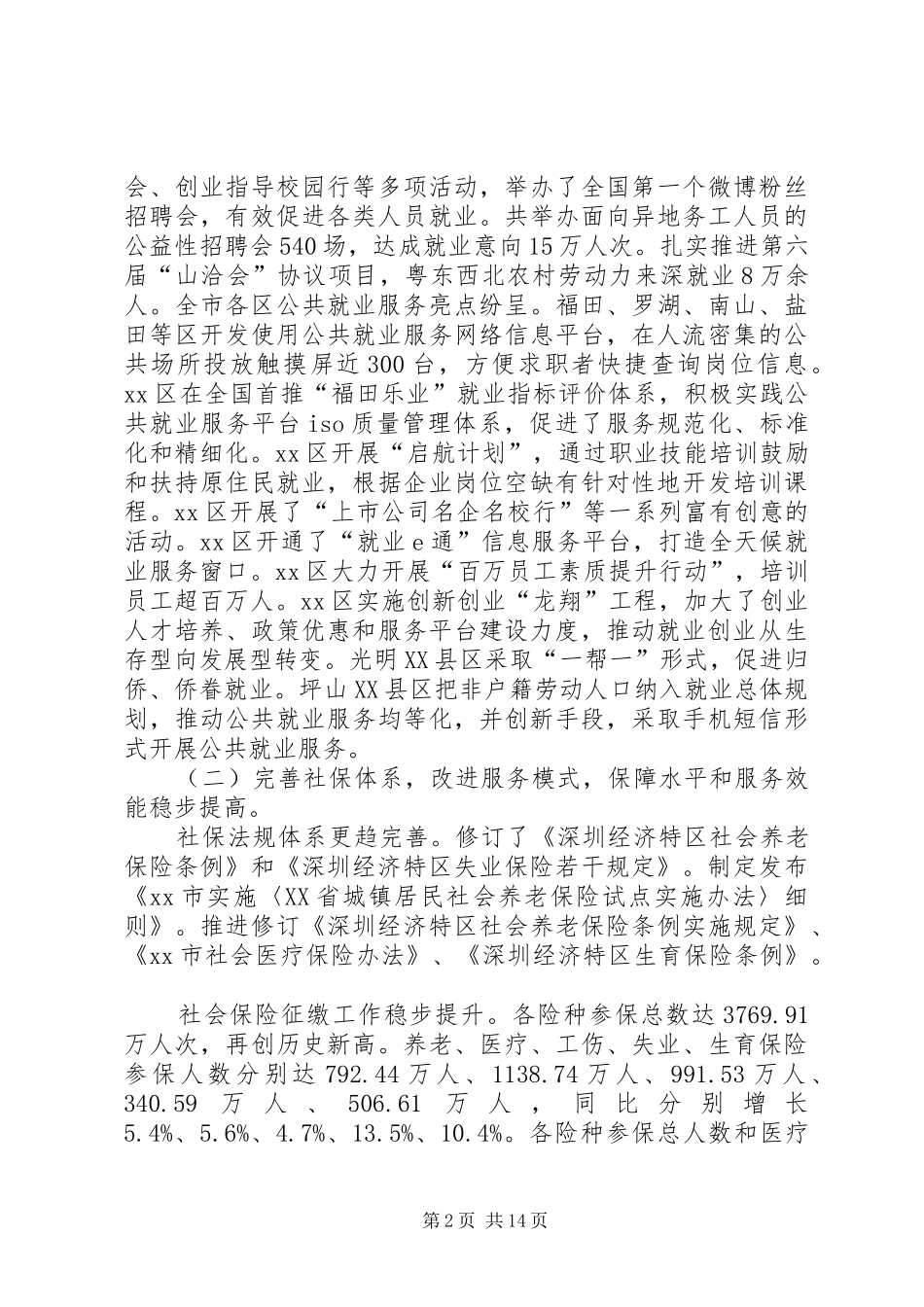 市人力资源保障工作总结报告_第2页