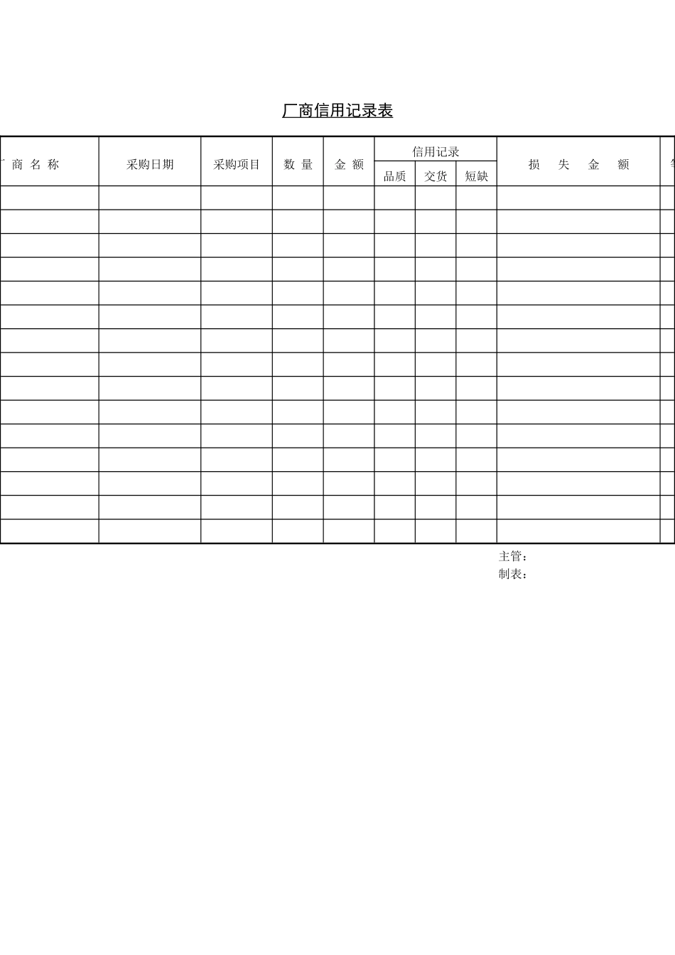厂商信用记录表_第1页