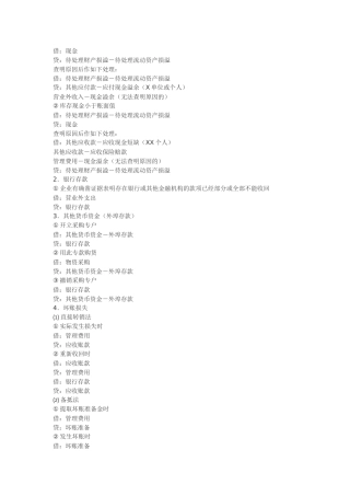 常用成本会计分录