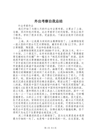 外出考察自我总结