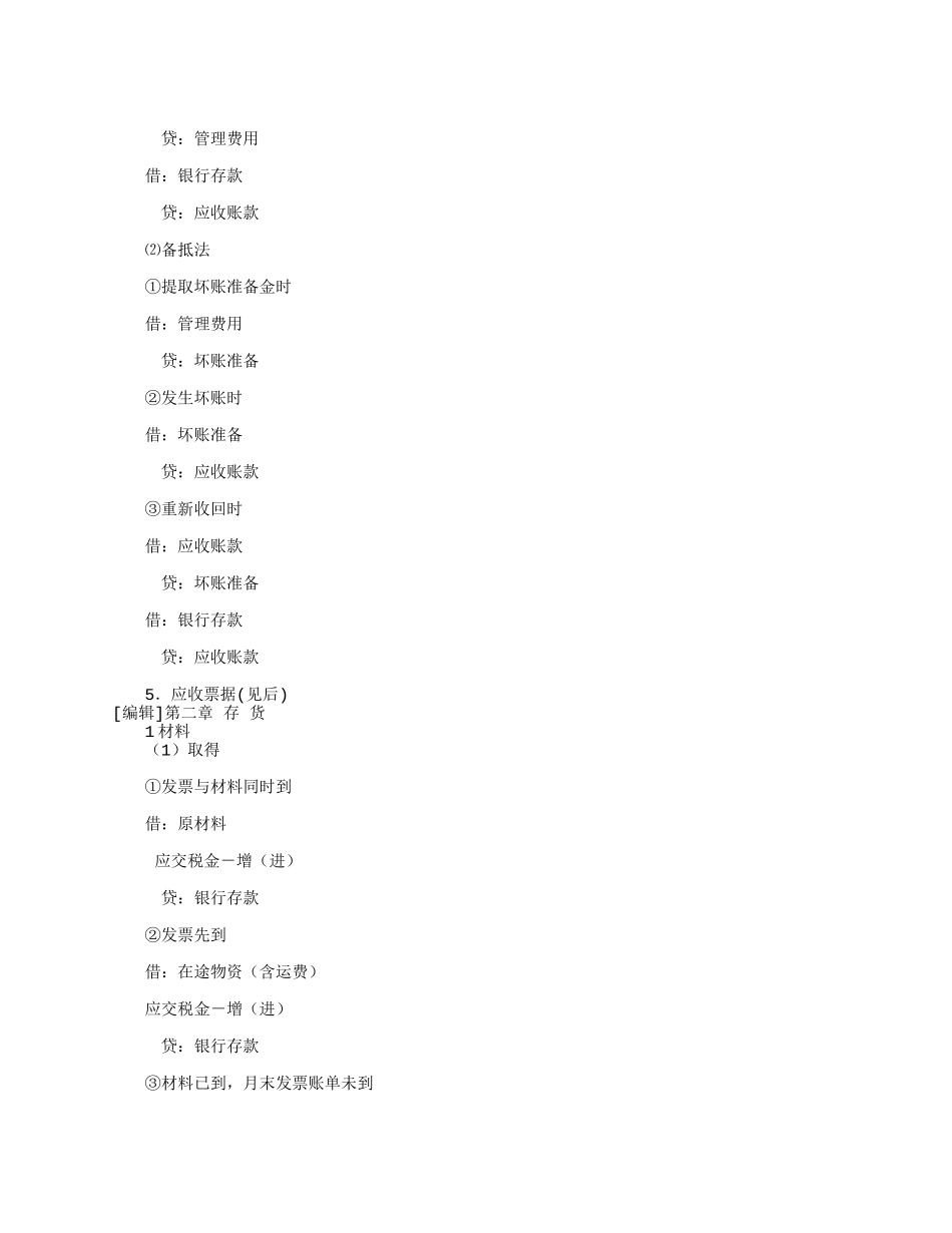 常用会计分录培训资料_第3页