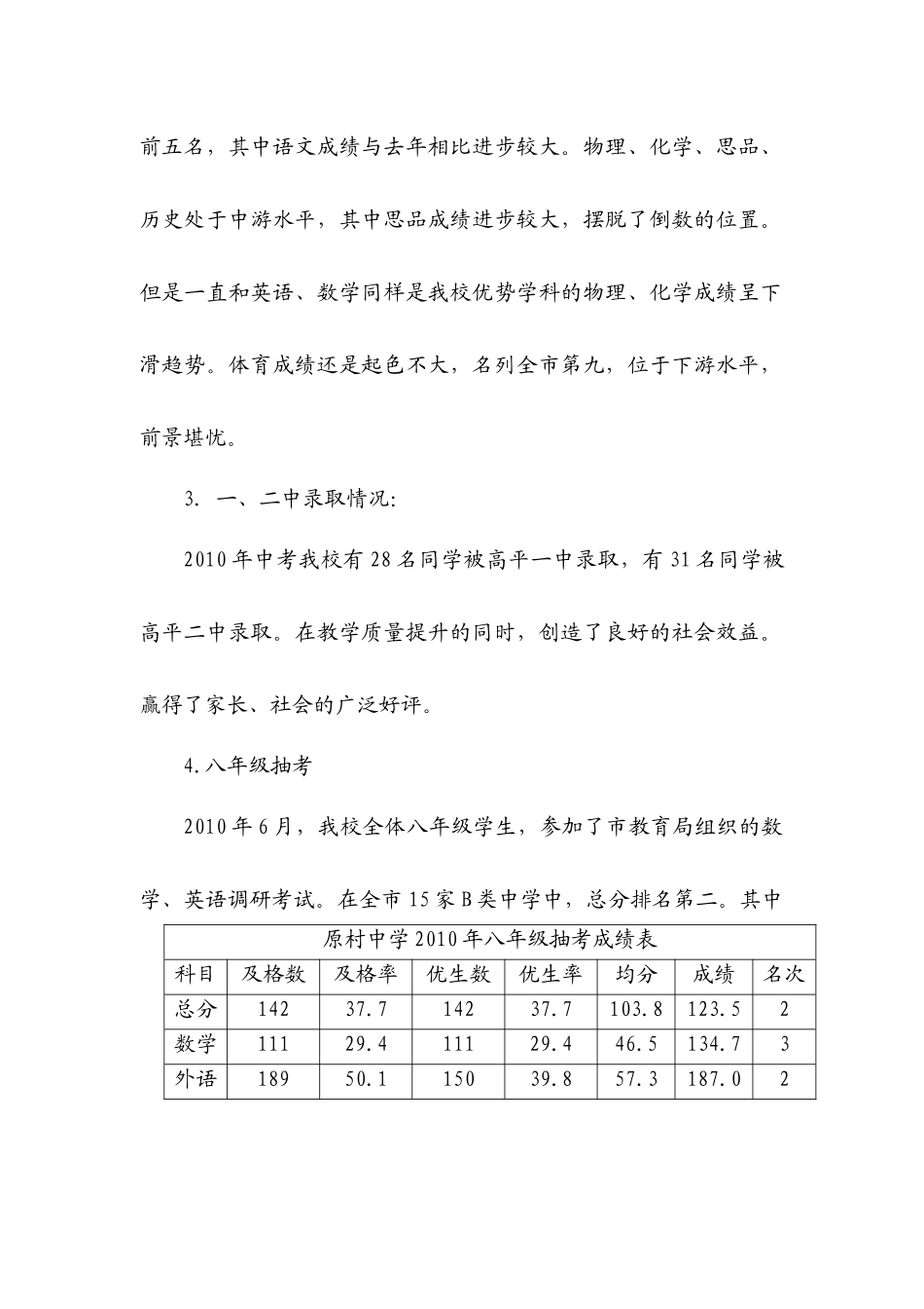 XXXX原村中学质量分析_第3页