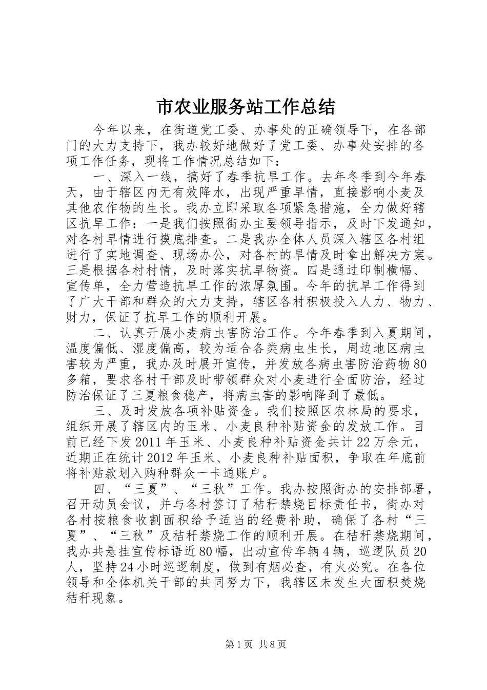 市农业服务站工作总结_第1页