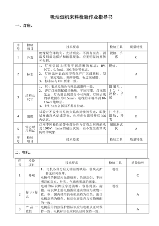 奥龙品质文件---原材 料检验规程