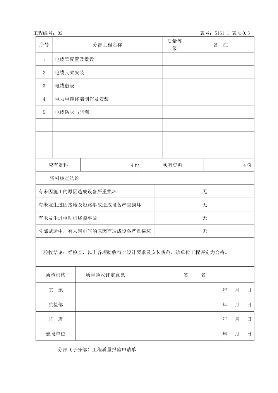 光伏区电缆线路施工2单位工程质量验收评定表_第2页