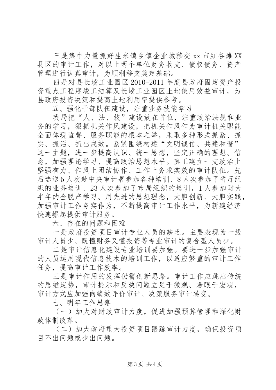 县审计局审计工作总结报告_第3页