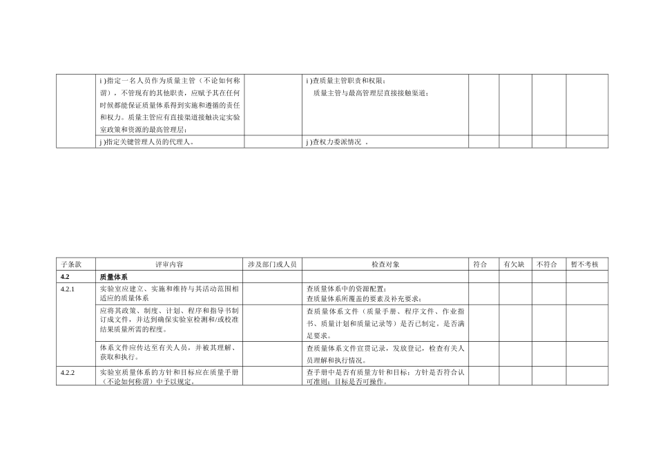 ISO17025内审检查表_第3页