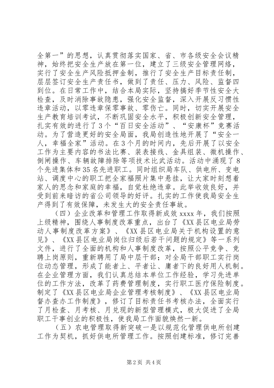 县电业局年度工作总结范文_第2页