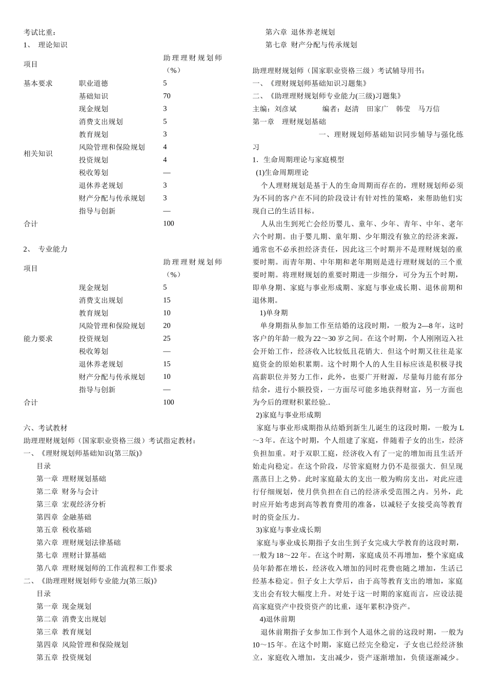 《理财规划师各章重点(基础知识)》_第1页