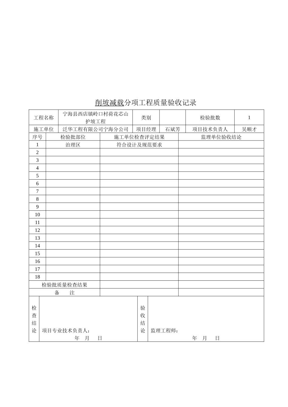 工程质量验收记录表(doc 9页)_第1页