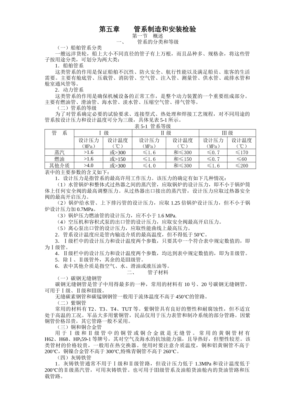 船舶建造质量检验-第五章 管系制造和安装检验_第1页