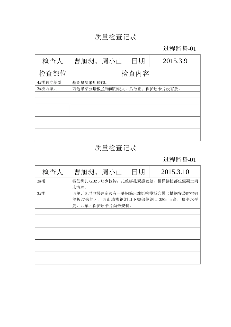 XXXX质量检查记录_第2页