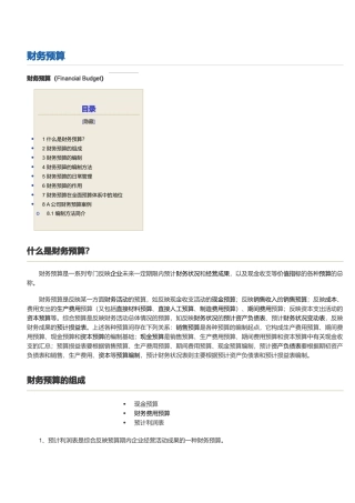 财务预算概要文档资料